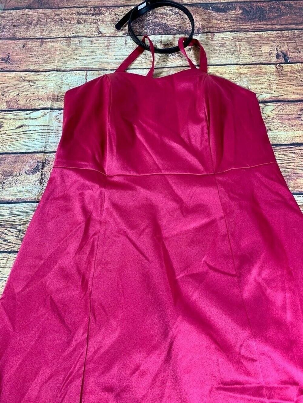 Lane Bryant Womens Cocktail Dress Magenta Stretch Sweetheart Neck Plus 14 New